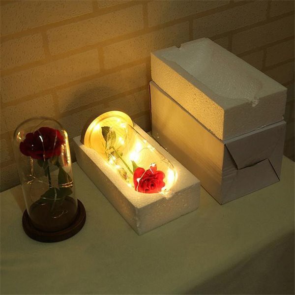 MPro Lampu LED Bunga Mawar Dekorasi Beauty And The Beast Rose | Pajangan Kado Hiasan Ruangan Ka