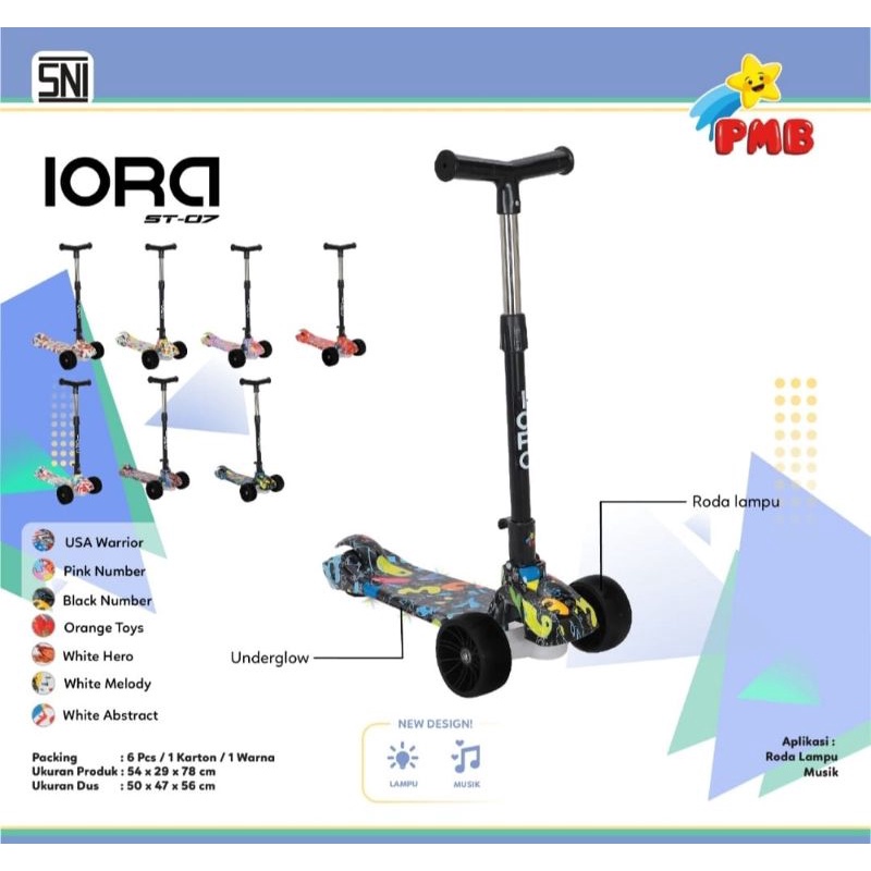 SCOOTER SEKUTER SKUTER ANAK PMB ST-06 IORA OTOPED BISA DILIPAT