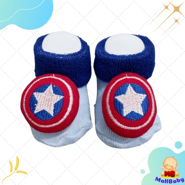 Kaos Kaki Bayi Boneka 3D Lucu (0-1 Tahun) - Superhero Karakter Banyak Pilihan Motif