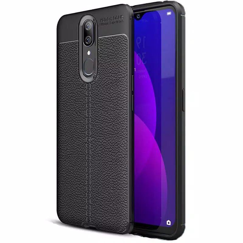 CASE AUTO FOCUS OPPO F11 CASE  LEATHER SOFT CASE CASING KULIT OPPO F11 BIASA