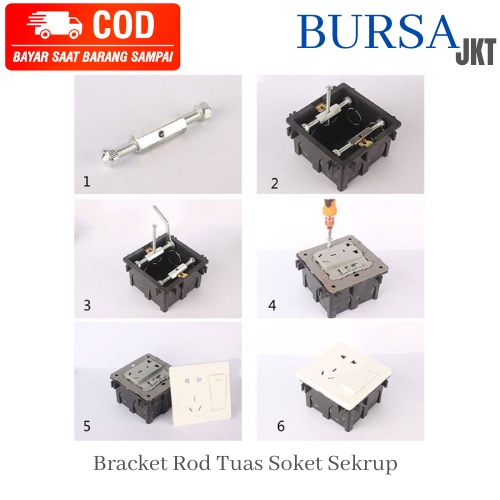 BAUT SEKRUP REPARASI STOP KONTAK DINDING BREAKET ROAD SOCKET SET 86 MM