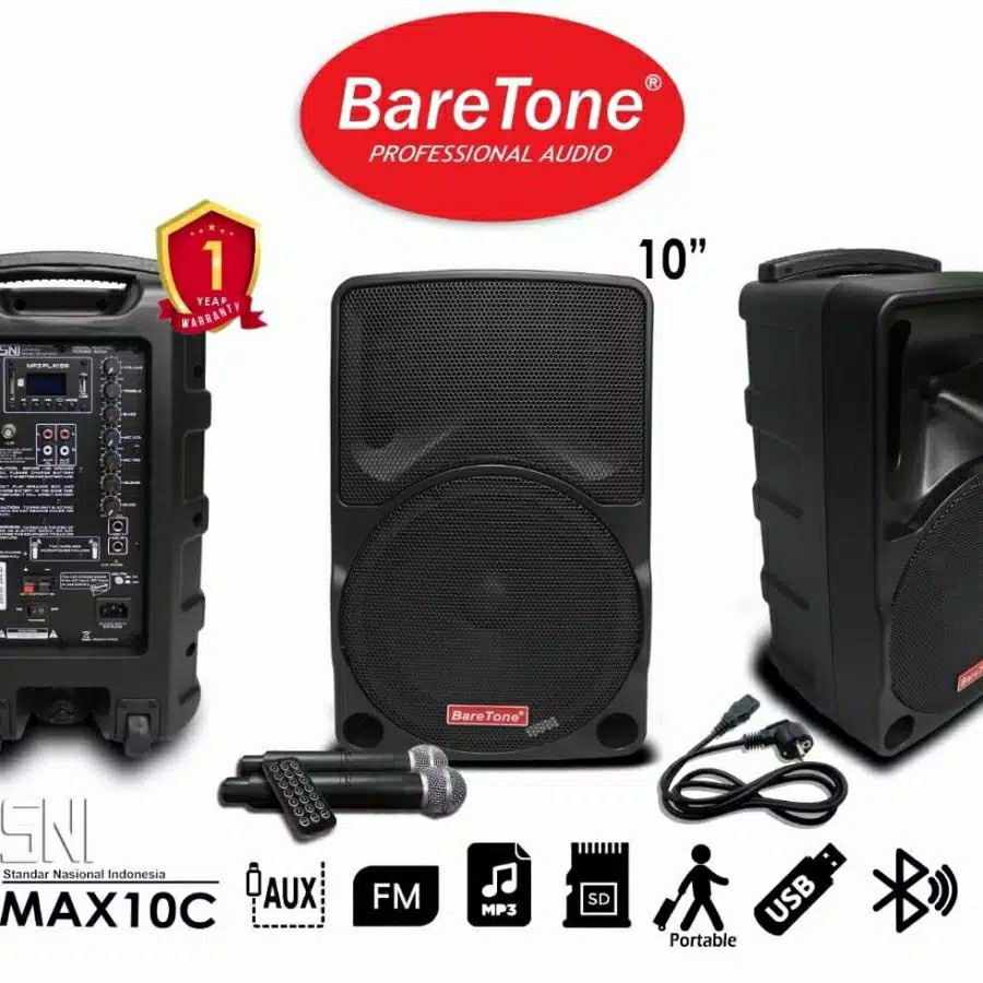 Speaker Portable Wireless Meeting BareTone MAX-10C 10 inch Bluetooth