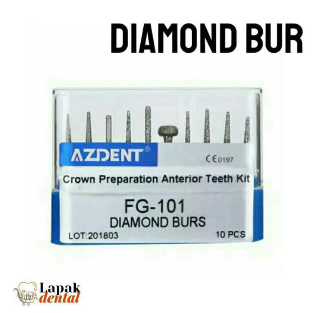 Dental Bur Diamond Preparasi Mahkota Anterior / Crown Preparation burs
