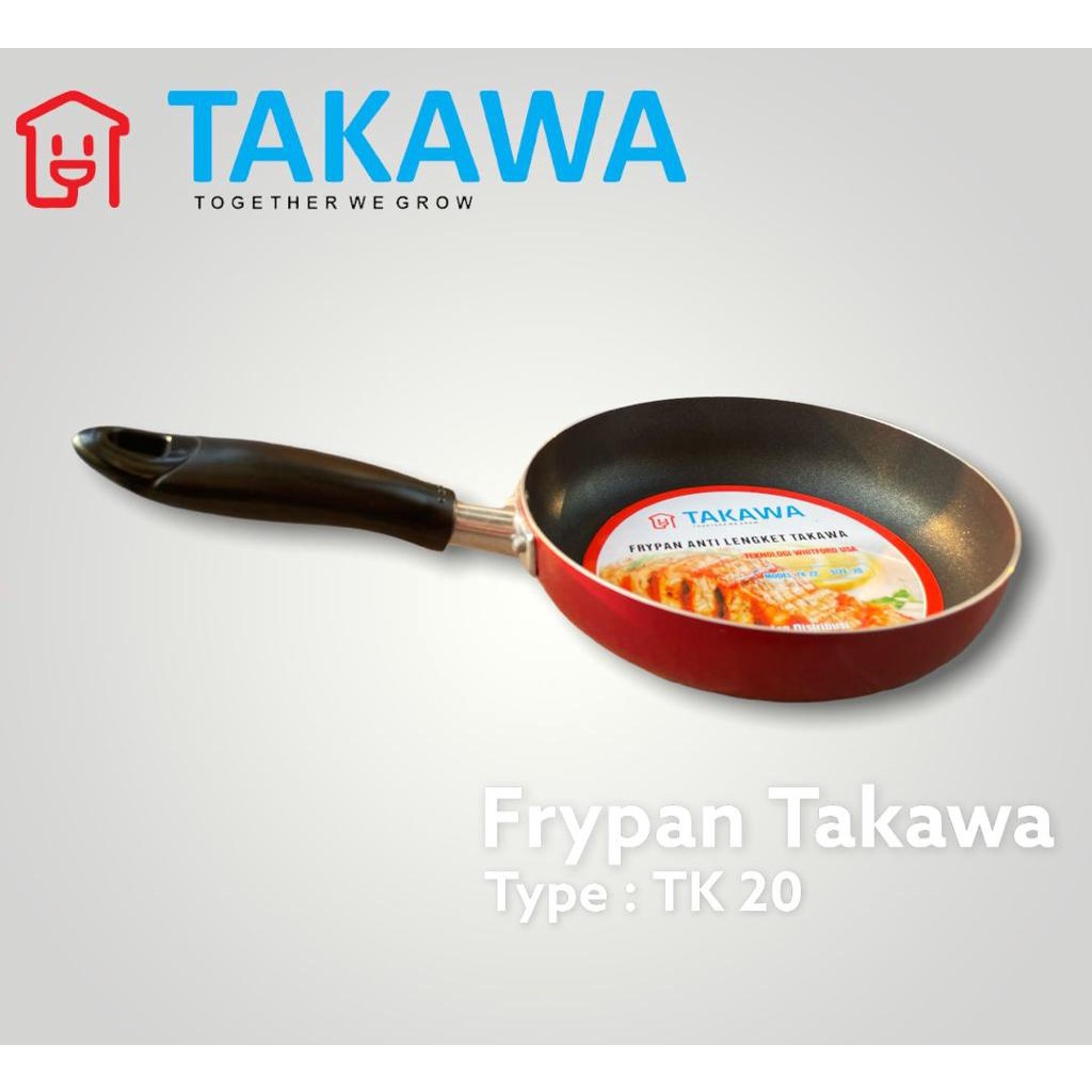 Penggorengan Frypan Teflon Takawa Ukuran 20 22 24 / Frypan anti lengket murah / Frypan takawa