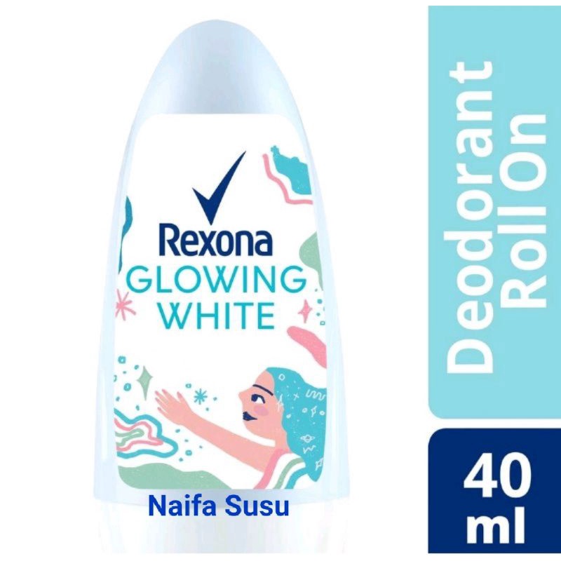 Rexona Deodorant Roll On Glowing White 40ml Anti Bakteri