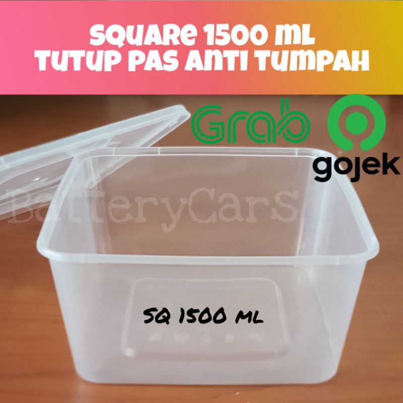 Thinwall Square 1500ml / Thinwall 1500ml Kotak / Kotak Makan Plastik 1500ml 1500 ml