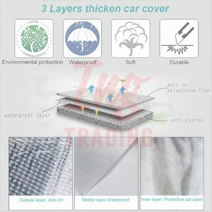 Cover Sarung Mobil TIGUAN Waterproof 3 Layer Protection