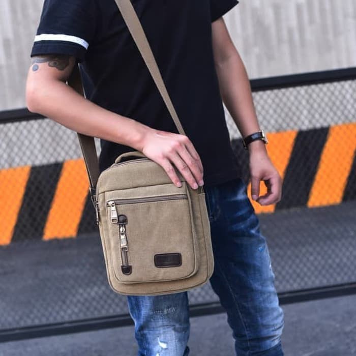Unik Tas pria canvas import mens travel bag canvas Tas Kanvas KC002 Diskon