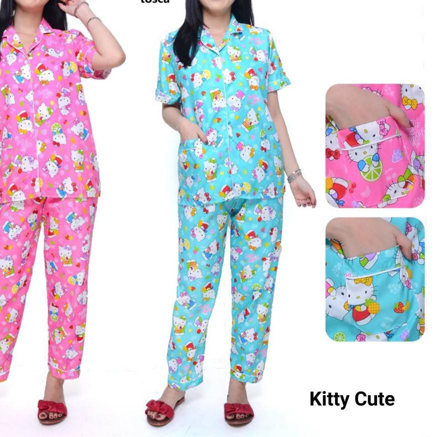 ♙ Piyama CP  LD 104  CM DEWASA Motif Hello Kitty / LOL / MOON STAR ✵