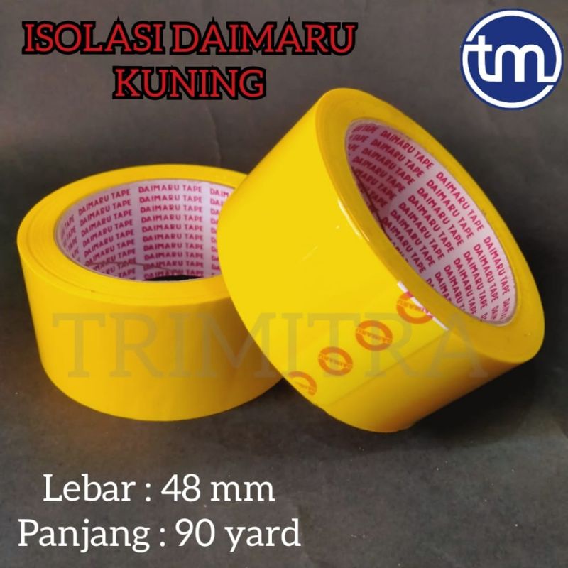 

ISOLASI / SELOTIP / LAKBAN DAIMARU PLASTIK WARNA KUNING 2" OPP TAPE