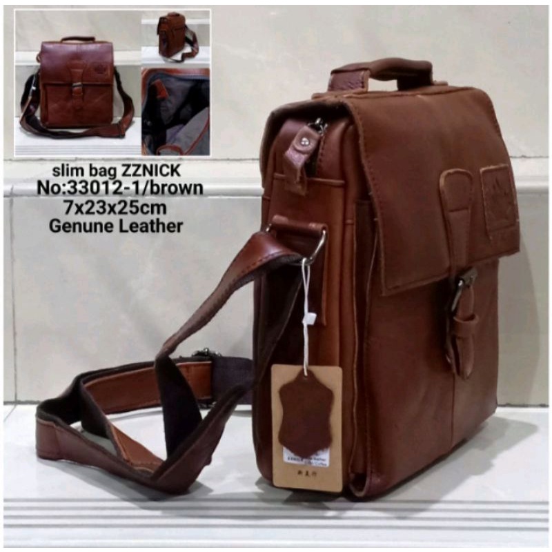 Slim Bag/Tas Selempang/Tas Bahu Pria ZZNICK Genune Leather