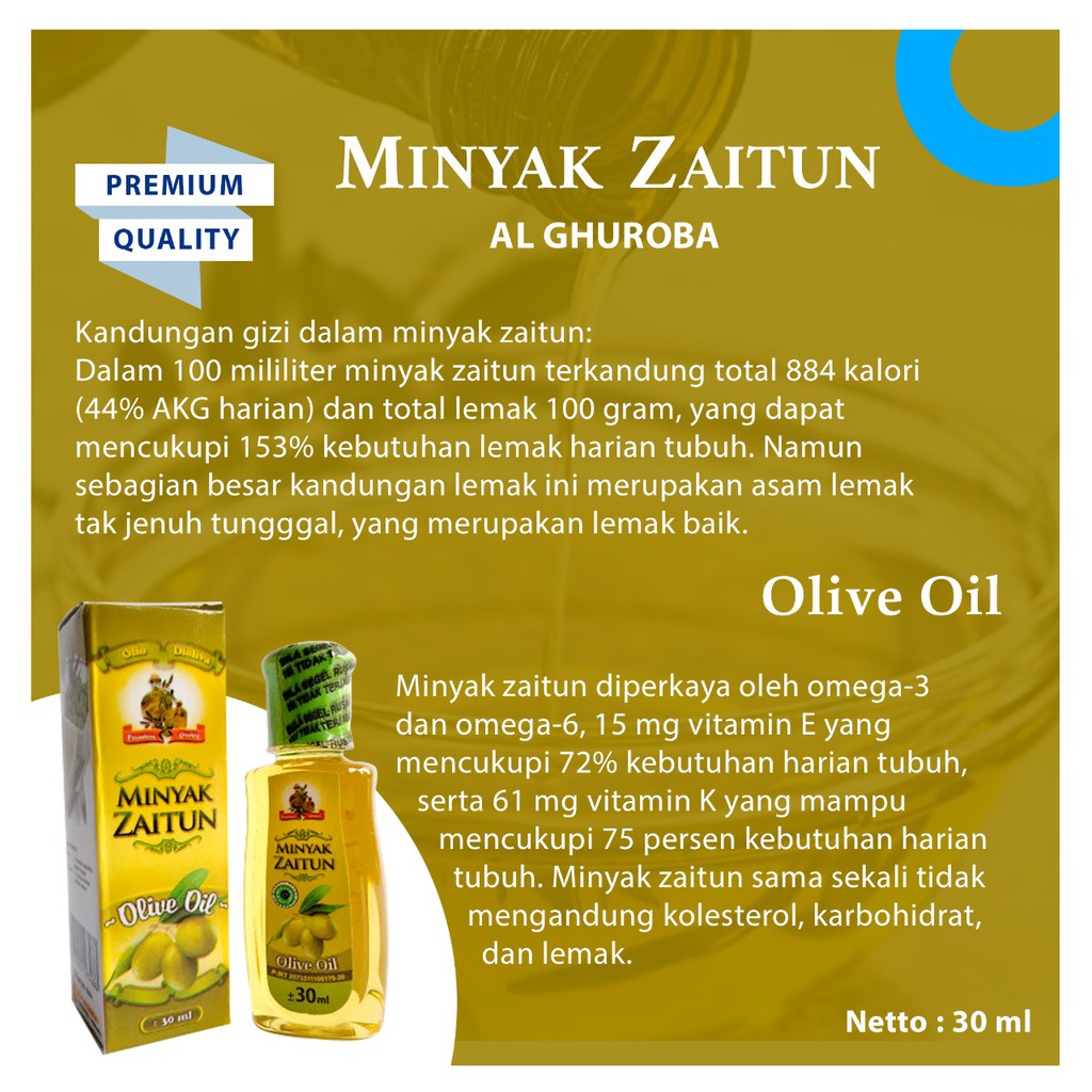 Minyak Zaitun Al Ghuroba Kemasan 30ml