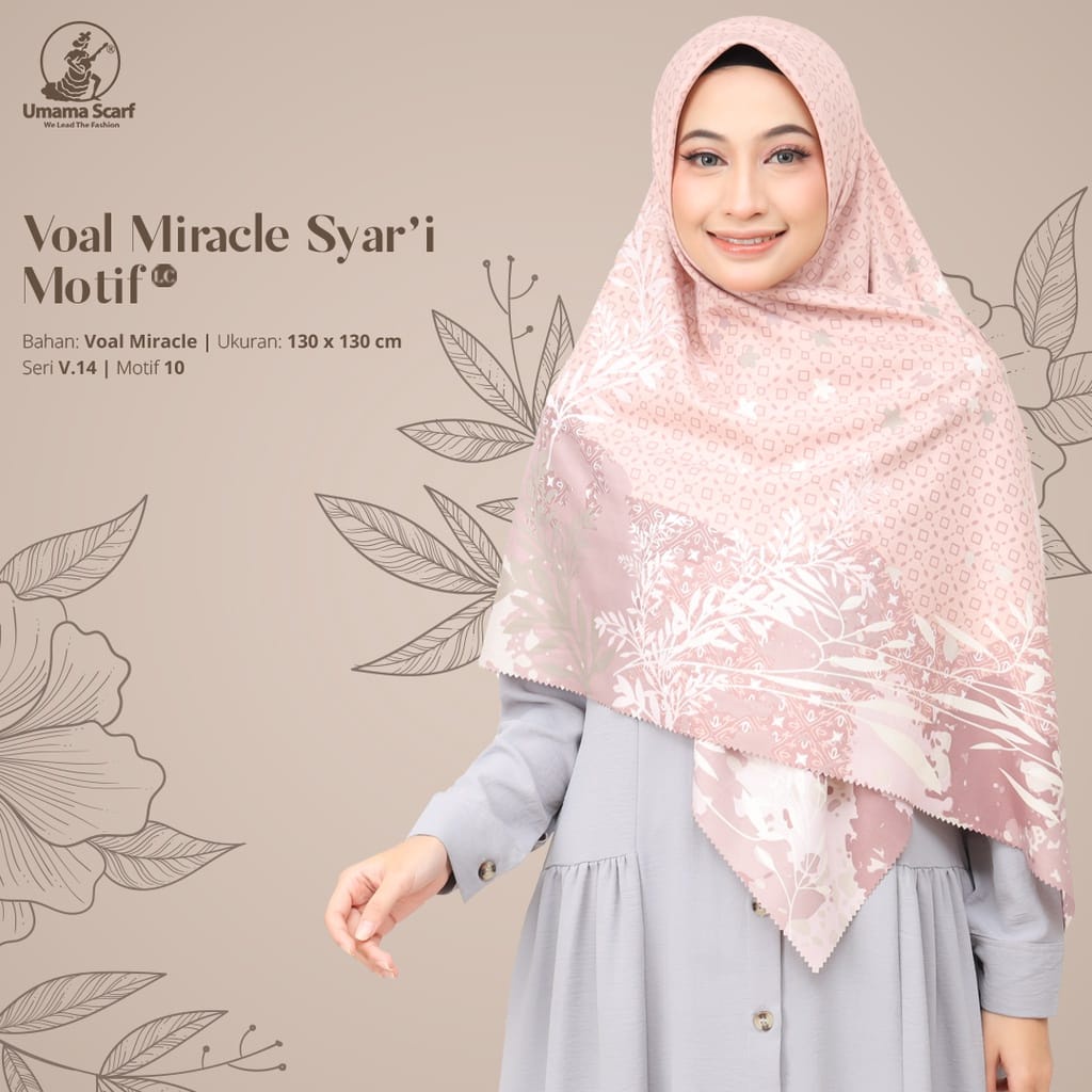 Kerudung Segiempat Basic Voal Miracle Motif Syar'i By Umama Hijab Segi Empat Motif Jumbo Nayla Hija'b