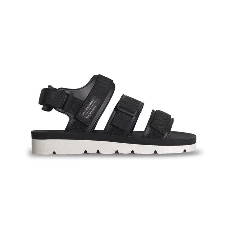 ALTO BLACK WHITE ORIGINAL x LVNATICA Sandal Casual Hitam Pria Sendal Gunung Kasual Jalan Santai Harian Main Hangout Lebaran Traveling Fashion Distro Remaja Dewasa Outdoor Adventure Premium Travelling Footwear Tali 2 3 Strap Keren Terbaru Kekinian Branded