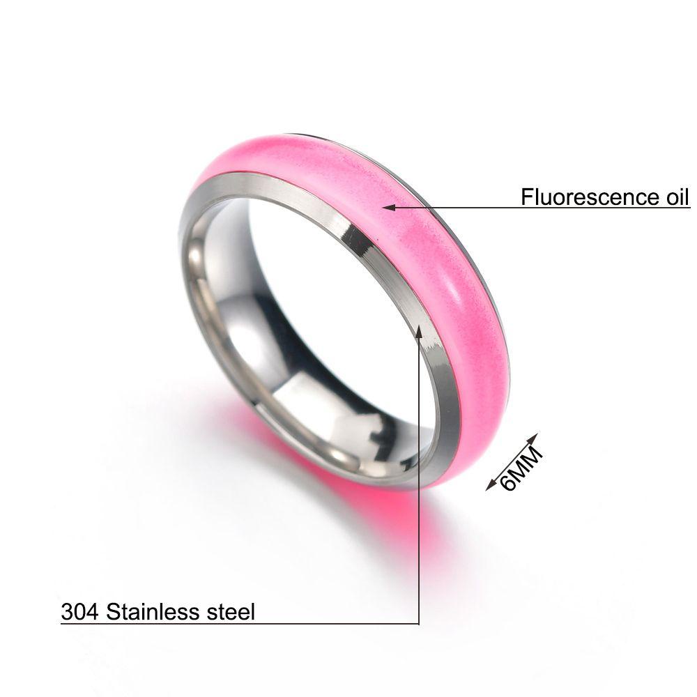 Lily Luminous Ring Populer Pria Wanita Korea Cincin Akrilik Noctilucent Tabs Menyala Dalam Gelap