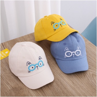 Topi Baseball Anak Laki Boordir Kacamata / Mata Kucing Lucu Topi Anak Laki-Laki Perempuan Unizex