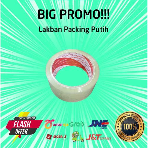 

LAKBAN PACKING PUTIH 45 MM x 50 METER / 2 INCH x 50 M KUALITAS SETARA DAIMARU