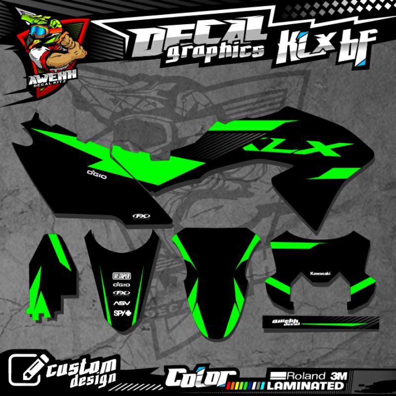 DECAL KLX BF KLX 150 KLX LAMA DTRACKER NEW HIJAU