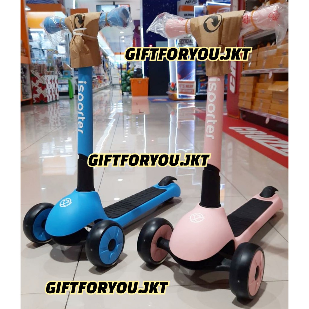 Scooter Anak Isporter Paso Ride Mainan Anak Skuter Foldable Original Pink Biru Hitam