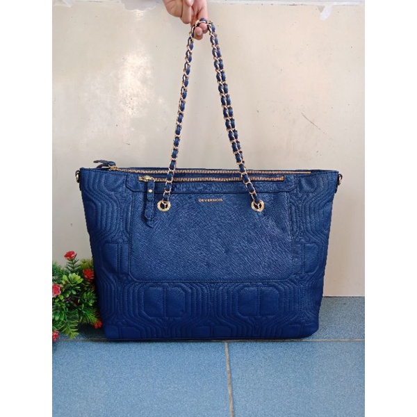 DEVERNOIS ORIGINAL TOTE BAG TAIGA SAFIANO,  ASLI MEWAH &CAKEP,  PRELOVED TOTE,  TAS TOTE KULIT,  TOT