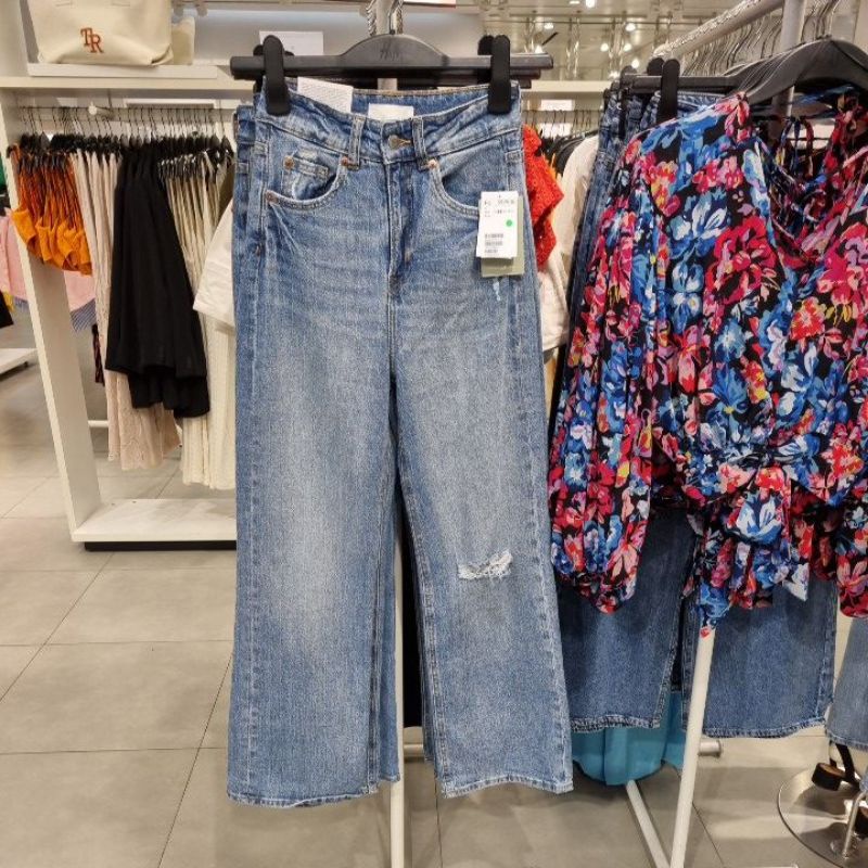 Wide highwaist full length celana jeans JASTIP jasa titip hnm