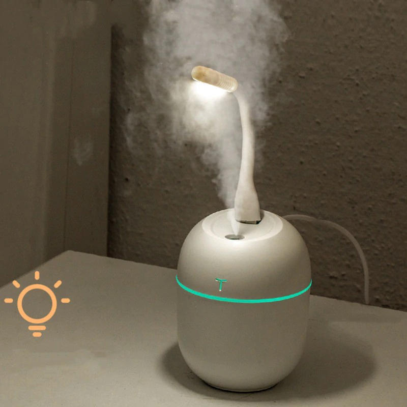 Portable Mini Humidifier Diffuser Aromaterapi Free Oil 220ml Aromatherapy Essential Oil Burner LED RGB dengan Lampu Tidur