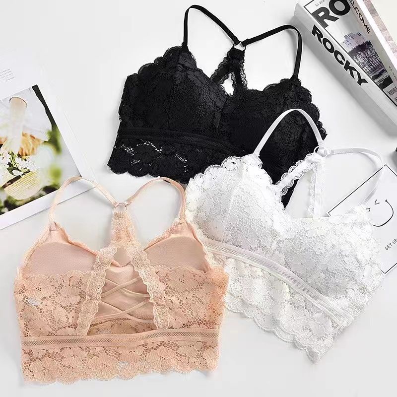 Bra Renda BH Wanita Tanpa Kawat Bralette Sexy dengan