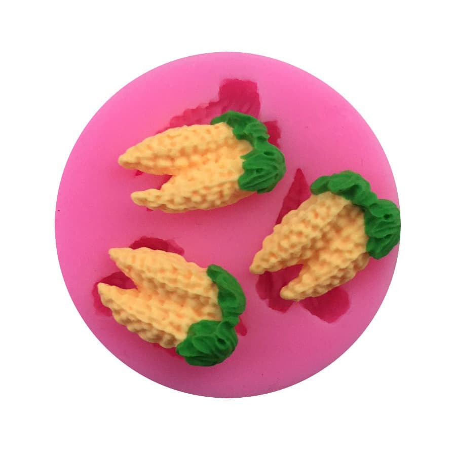 3D Silicon Mold Fondant Cake Decoration - 3 Holes Twin Corn