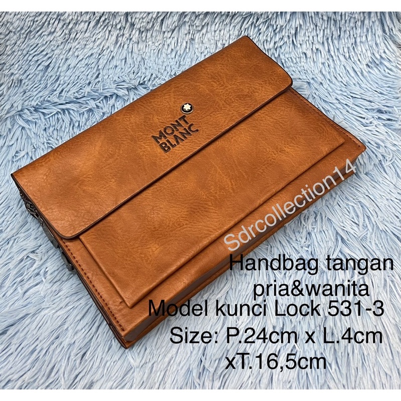 Handbag tangan kunci lock Montblanc Clutch pria/wanita 531-3