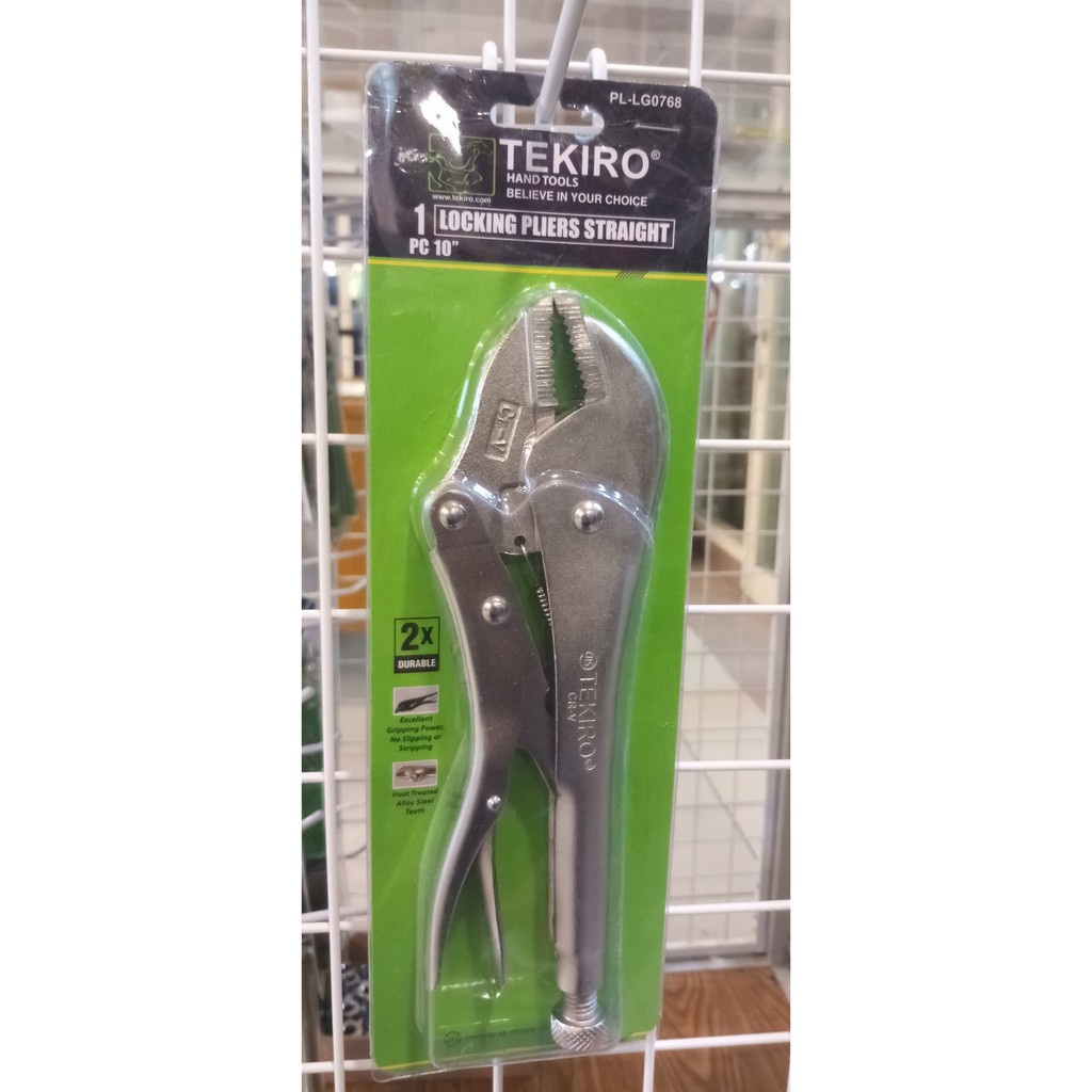 TEKIRO LOCKING PLIERS STRAIGHT 10 inch Tekiro TANG BUAYA LURUS 10 in PL-LG0768