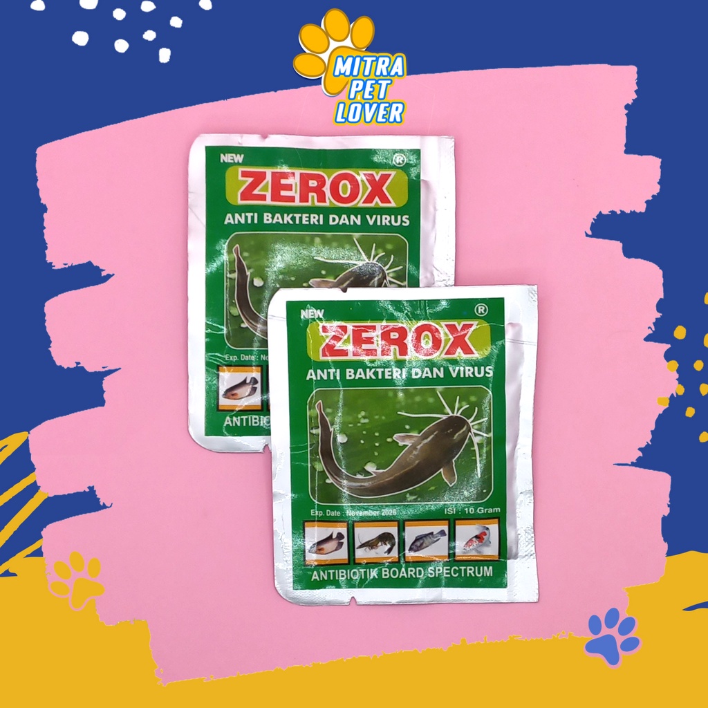 OBAT ANTIVIRUS IKAN - NEW ZEROX 10 GRAM ORIGINAL - ANTI BAKTERI DAN VIRUS PADA IKAN FISH LELE UDANG AMAN SEHAT EFEKTIF ANTI INFEKSI - PET ANIMAL HEALTHCARE AND VETERINARY TAMASINDO OBAT KESEHATAN DAN VITAMIN TERNAK HEWAN BINATANG PELIHARAAN MITRAPETLOVER