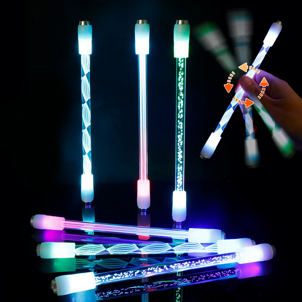 Pulpen Putar Bahan Akrilik Dengan Lampu LED Untuk Anak Laki-Laki