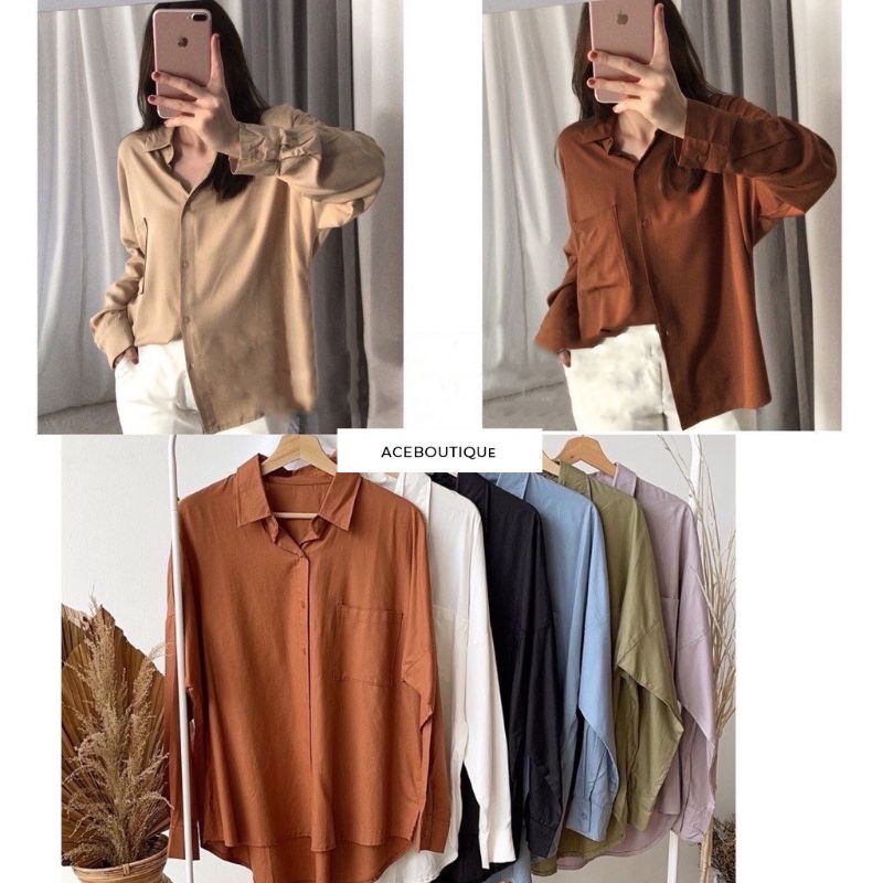 AT FLOWING OVERSIZE XXL SHIRT // KEMEJA OVERRSIZE WANITA