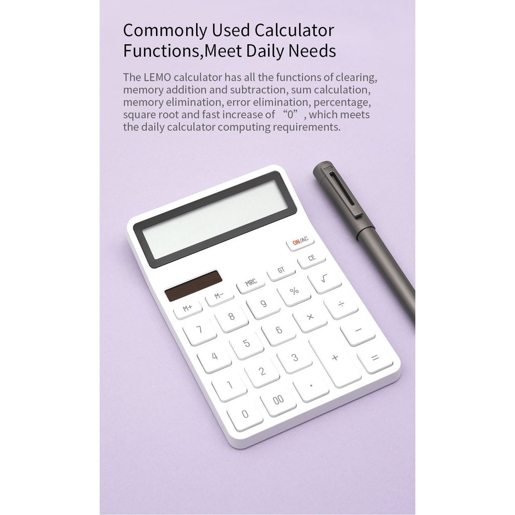 XIAOMI KACO LEMO Desk Electronic 12-Digits Calculator - K1412 - Kalkulator Meja 12 Digit dari Xiaomi