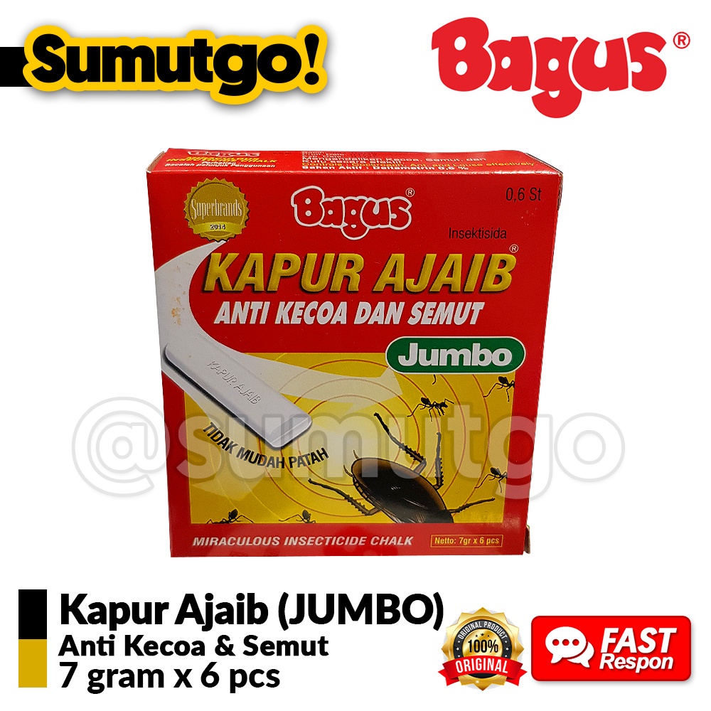 Kapur Ajaib Jumbo BAGUS 6 pcs Anti Kecoa & Semut 7gr x 6pcs