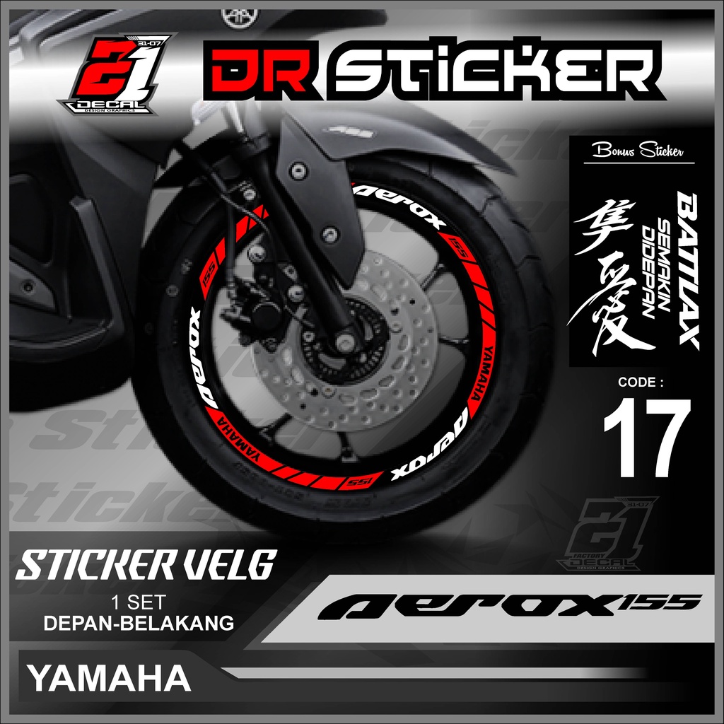 Sticker Velg - Cutting Velg Sticker Cutting Velg Motor  Aerox 155
