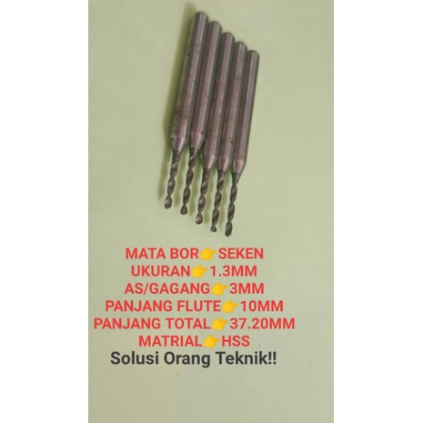 MATA BOR 1.3MM DRIL 1.3MM BOR MINI DRIL MINI BOR HSS DRIL HSS BOR SEKEN BOR MURAH MATA BOR BOR MATA 