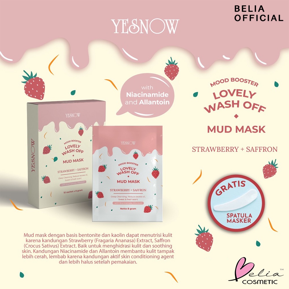 ❤ BELIA ❤ YESNOW Relaxing Wash-Off Mud Mask (Sachet Ecer) | Mud Mask | Masker Wajah | BPOM