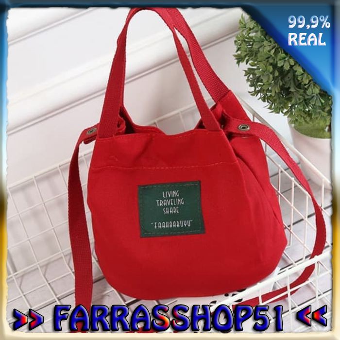 Tas Selempang Wanita Kanvas Living- Traveling- Share Shoulder Bag NEW