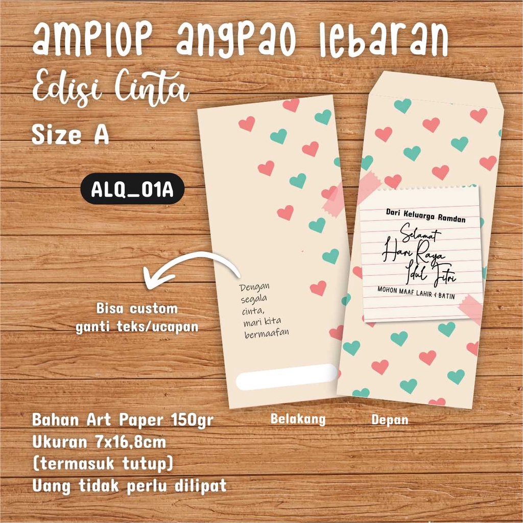 

Custom Amplop Lebaran / Amplop THR / Amplop Uang / Money Envelope Bisa Custom Tulisan