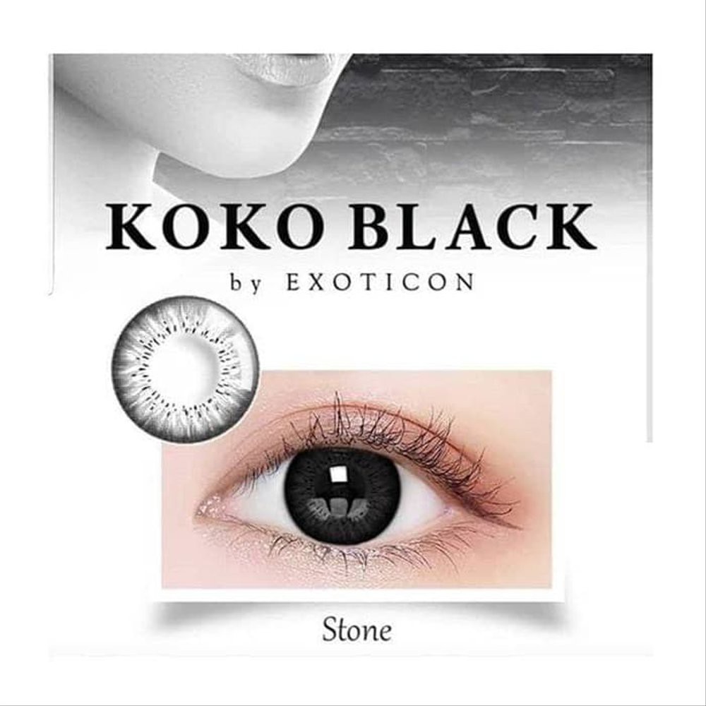 ❤ RATU ❤ Softlens X2 Koko Black Normal  | Soflens Koko Black Big Eyes Dia 14.5mm