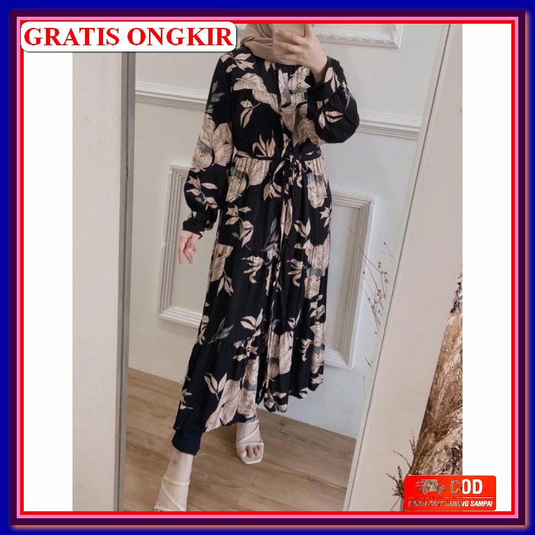 Cerato Model Baju Tunik Tunic Atasan Wanita Dewasa Remaja Muslim Motif Bunga Bukan Bahan Wolfis Prem