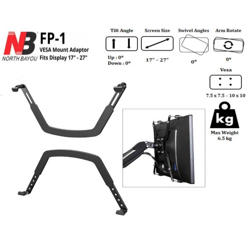 Vesa Adapter Extender / Penjepit Monitor Non Vesa 17 - 27 inch