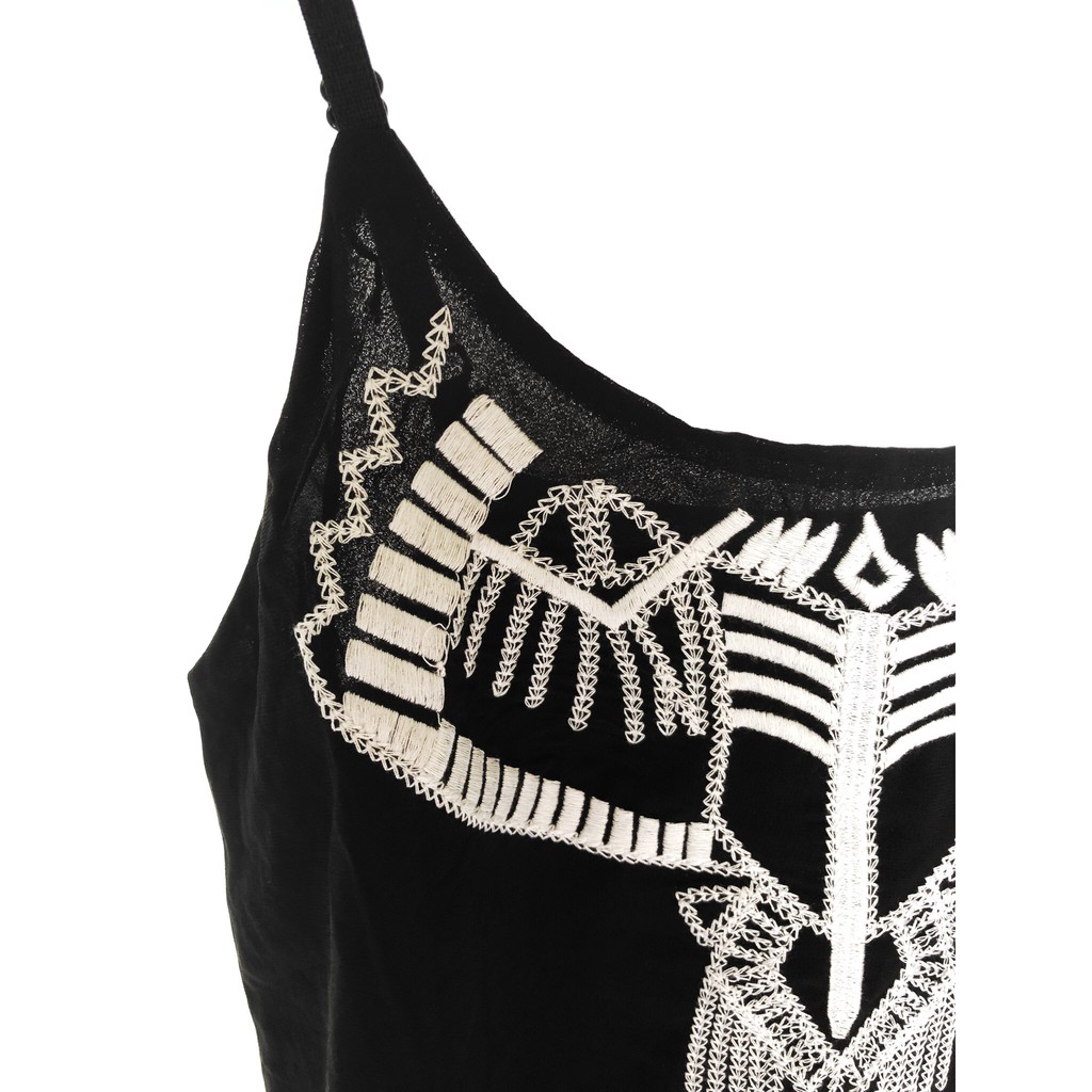 Tanktop Hitam Import Bangkok Motif Bordir Import Bkk