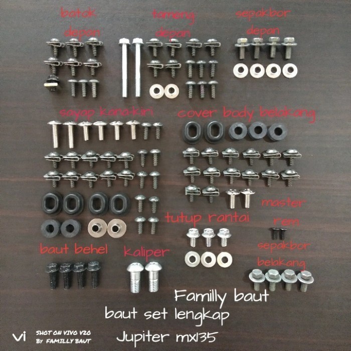 Baut Bodi Full set Yamaha Jupiter Mx New 135/Baut Full set Bodi Yamaha Jupiter Mx New 135