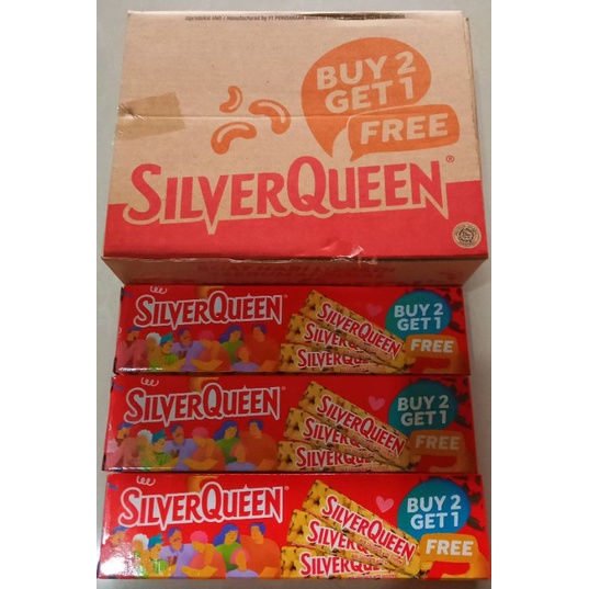 Silverqueen buy 2 get 1 free (3*58 gram) Custom Ucapan (free)