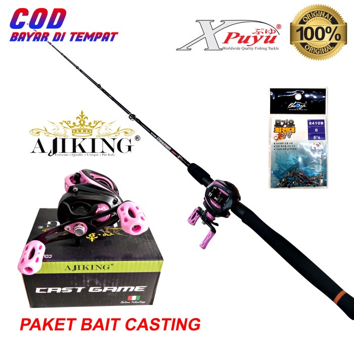 PROMO PAKET JORAN DAN REEL BAITCASTING AJIKING  JORAN XPUYU SET ALAT PANCING BAIT CASTING JORAN, REE