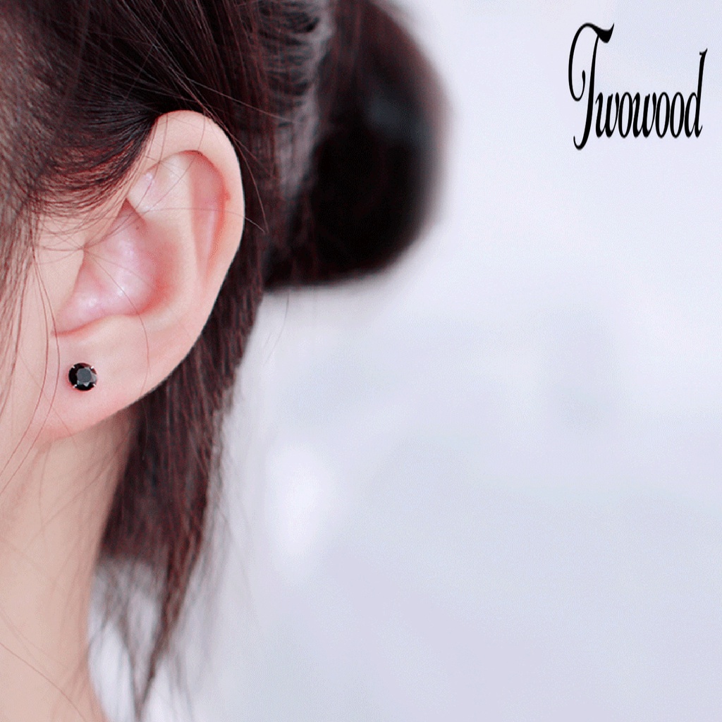 1 Pasang Anting Magnet Tanpa Tindik Bahan Cubic Zirconia Untuk Unisex