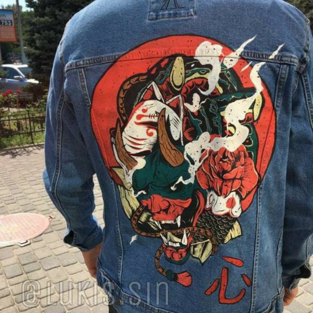 Jual Jaket lukis Bandung - Custom jaket levis - Custom jaket denim