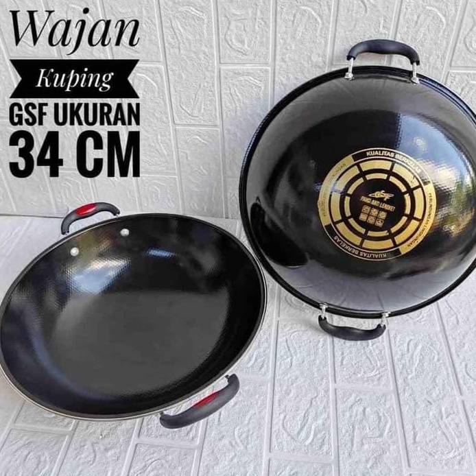 WAJAN KUPING GSF 34CM / WAJAN GORENG GSF 34CM BAHAN ENAMEL ANTI LENGKET / WAJAN KUPING GSF 34CM ANTI LECET